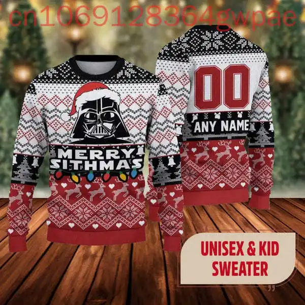 Disney Christmas Baby Yoda Ugly Sweater Santa Grogu Christmas Men and Women Sweater The Mandalorian Holiday Sweater Xmas Gift