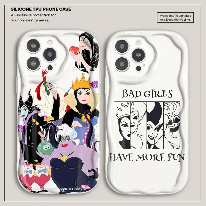 Creamy Texture Case for Apple iPhone 11 13 15 Pro Max 12 Mini 14 7 8 Plus XR X XS 6 6S Funda Back Phone Cover Disney Evil Queen