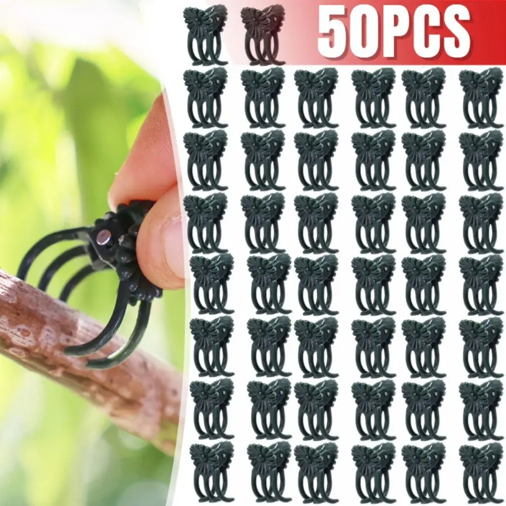 

50 шт. многоразовые зажимы для фиксации растений в форме орхидеи, пластиковый зажим для поддержки стебля овощей, зажимы для садовых растений