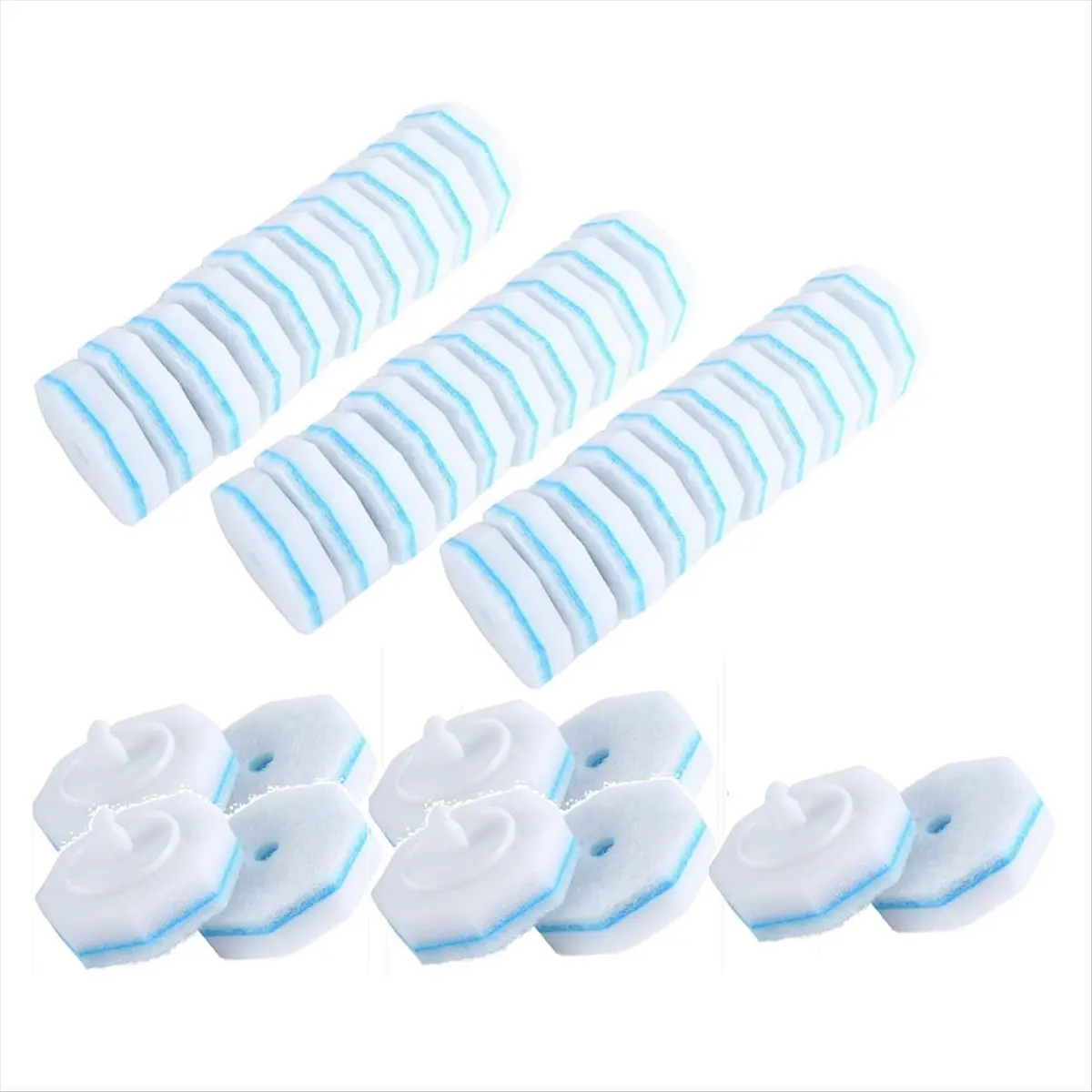 KSOL 40 Counts Upgraded Toilet Brush Wand Disposable Toilet Cleaning Wand Refills Bowl Scrubbers Heads