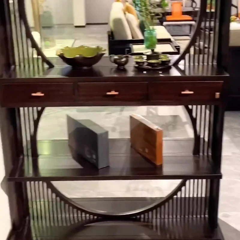 

Bogu rack ebony new Chinese solid wood modern simplicity Duobao Pavilion office tea room display cabinet antique shelf