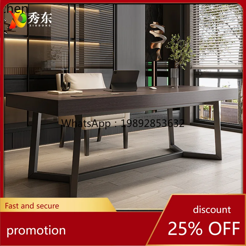 

HT Italian Minimalist Solid Wood and Chair Set Modern Simple Home Bedroom Study Writing Desk Office Computer