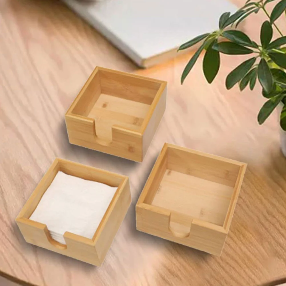 Tissue Box Tabletop Accessories Case Restaurant Accessory Multifunction Napkin Bamboo