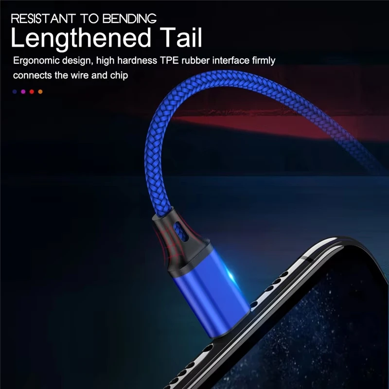 USB Type C Cable Date Sync 3A Fast Charging 25cm Short 1m 2m 3m Long Wire Charger Cable For Samsung Huawei Android Mobile Phone