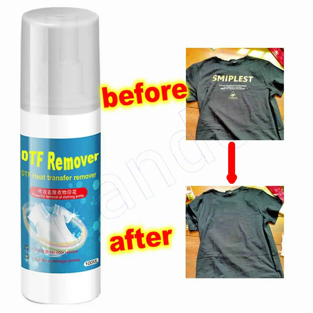 

DTF Remove Heat Transfer Remover for Direct To Film Printing Cleaning Liquid Clean Powerful Removal Clothing Garments Print Kit