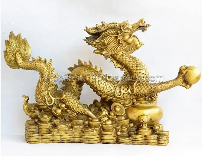 Copper Statue  A copper copper dragon poly property Hanlong cornucopia talisman anti villain feng shui ornaments