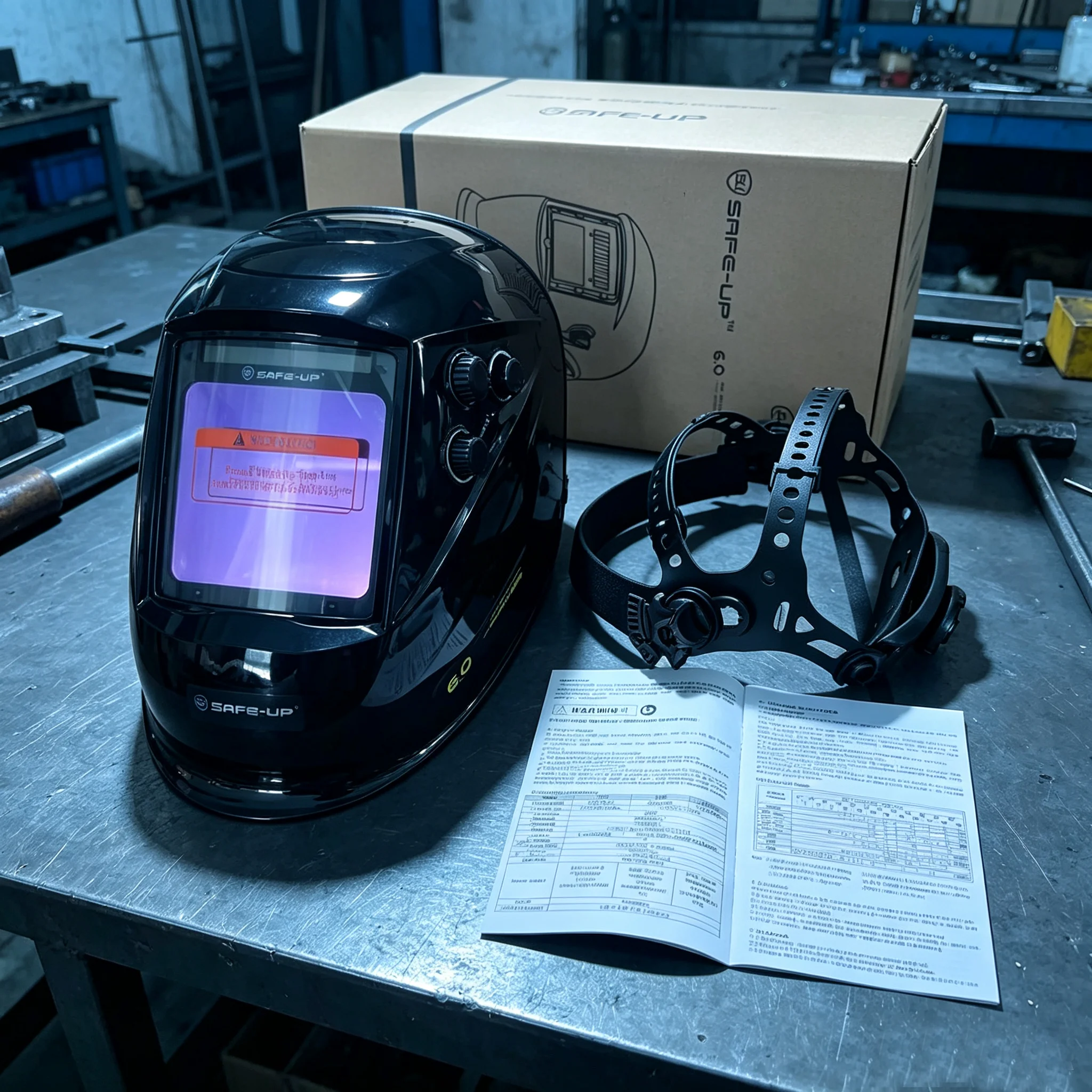 Welding Mask Large View Auto Darkening Solar Welding Helmet 4 Sensor Soldering Lens Cap Chameleon for TIG MIG MAG MMA True Color