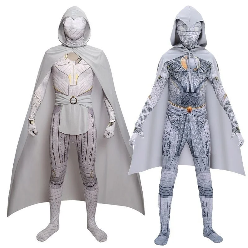 Halloween Moonlight Knight cos Skin-tight garment children adult one-piece mark same suit cosplay costume