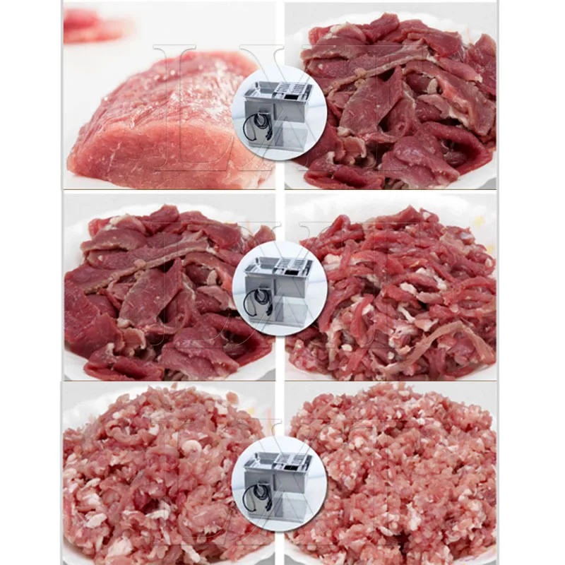 Máquina cortadora de carne comercial, cortadora de carne eléctrica, picadora de carne de acero inoxidable, 2-20mm de espesor, 110V, 220V