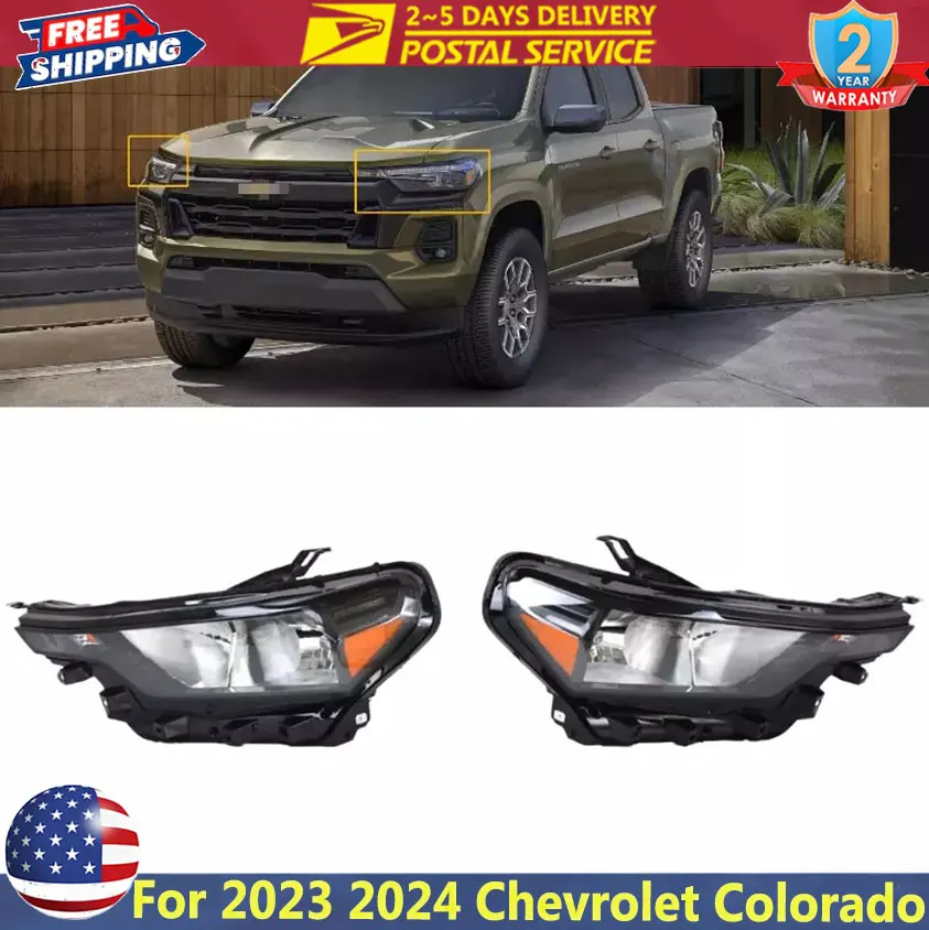 

Автомобильная галогенная фара в сборе, левая и правая сторона для Chevrolet Colorado 2023 2024, автомобильные фары, указатели поворота, лампы