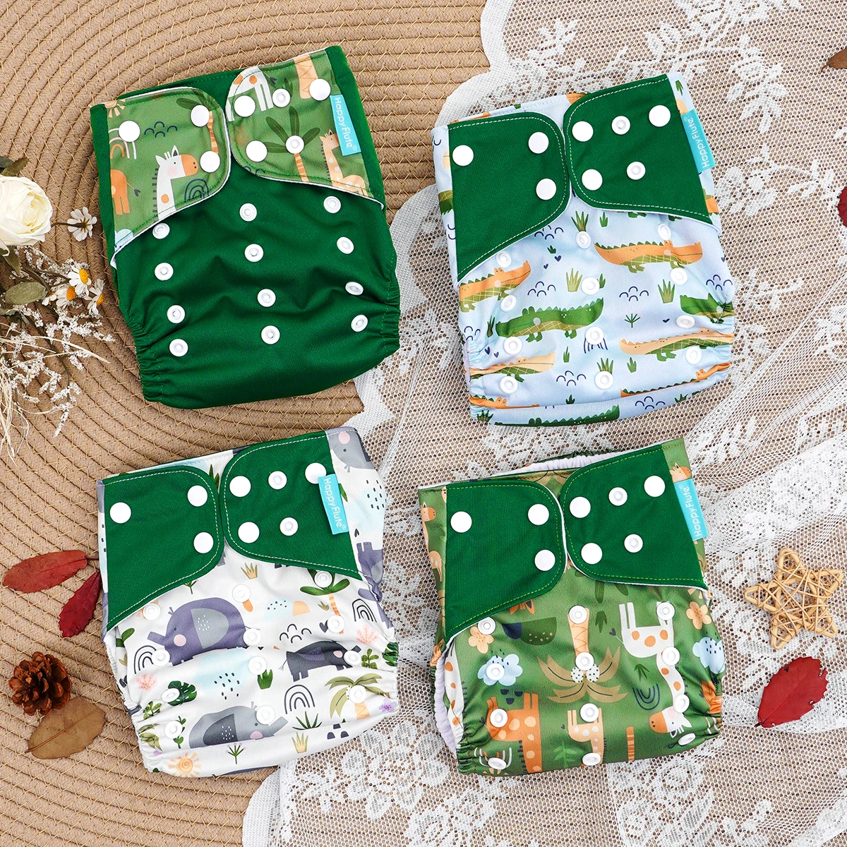 جديد 4 قطعة مجموعة قابل للتعديل الجلد المدبوغ القماش حفاضات الطفل قابلة لإعادة الاستخدام قابل للغسل الوليد الحفاضات الرضع سروال التدريب الفتيان والفتيات الحفاض #1