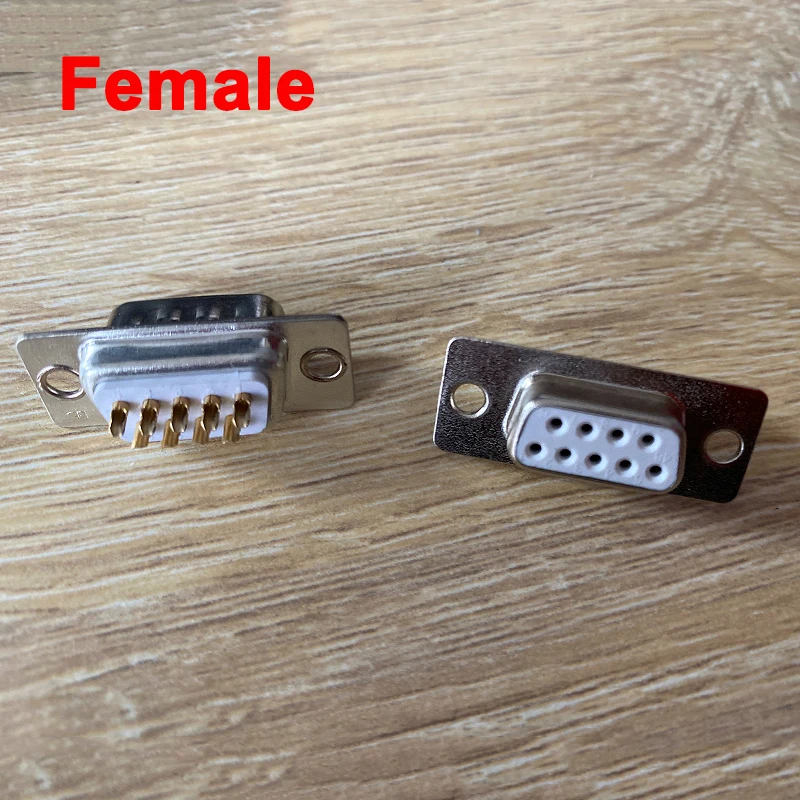 10PCS RS232 DB9 Connector Serial VGA 9 Pin Female 2 Rows Solder Type Plug D-SUB Male Plug Socket Connector