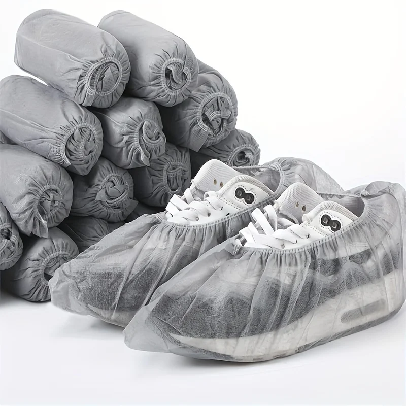 

100PCS Non-Woven Disposable Shoe Covers - Durable, Non-Slip Protective Overshoes for Indoor Use, Universal Fit