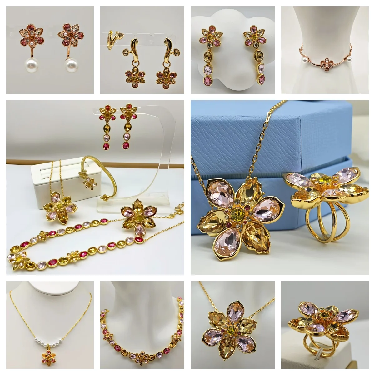 

2026flower women's niche design necklace bracelet earring ring light luxury multifunctional high-end fashion wedding Christmas a