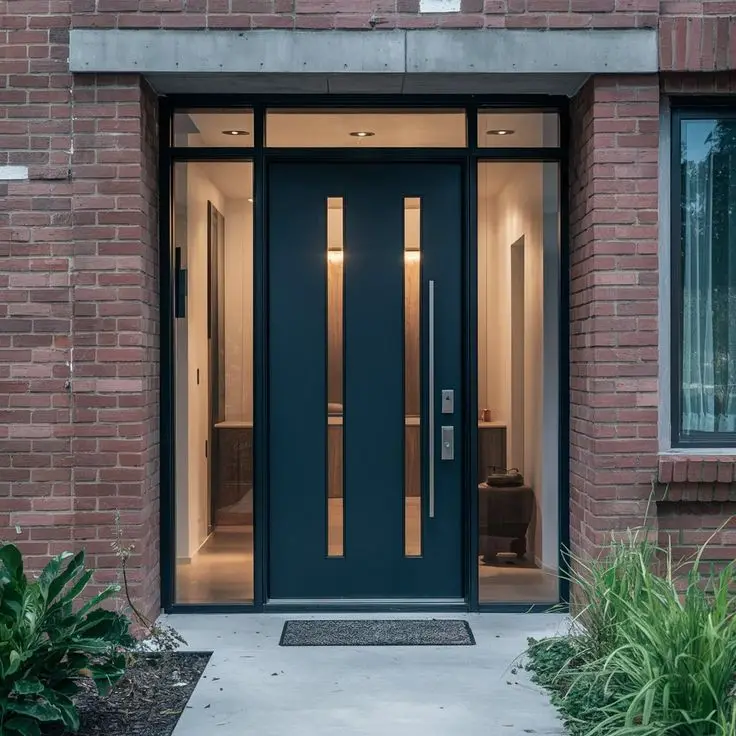 4.0mm Thermal Break Aluminum Front Door Luxury Design High Quality Security Door Metal Entrance Door Custom Size and Color