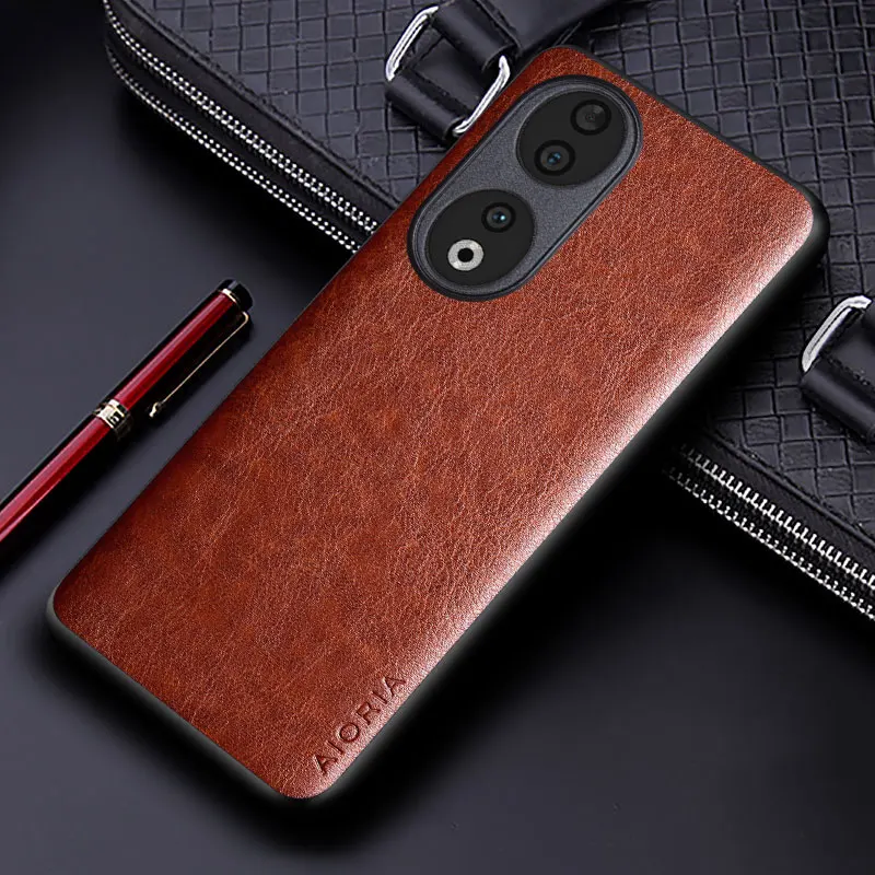 Luxury PU leather Case for Honor 90 Lite 5G Business solid color phone cover Soft TPU&Hard PC huawei honor 90 5g case