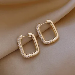 LIVVY Silver Color Prevent Allergy Fashion Creative Zircon Small Ear Hoops Earrings for Women Jewelry Party Gifts