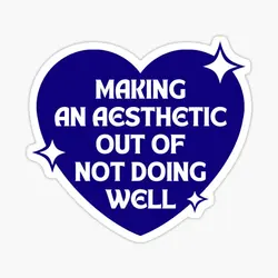 Making An Aesthetic Out Of Not Doing Wel 5PCS Stickers for Living Room Print Funny Decor Art Laptop Cartoon Cute Wall Car