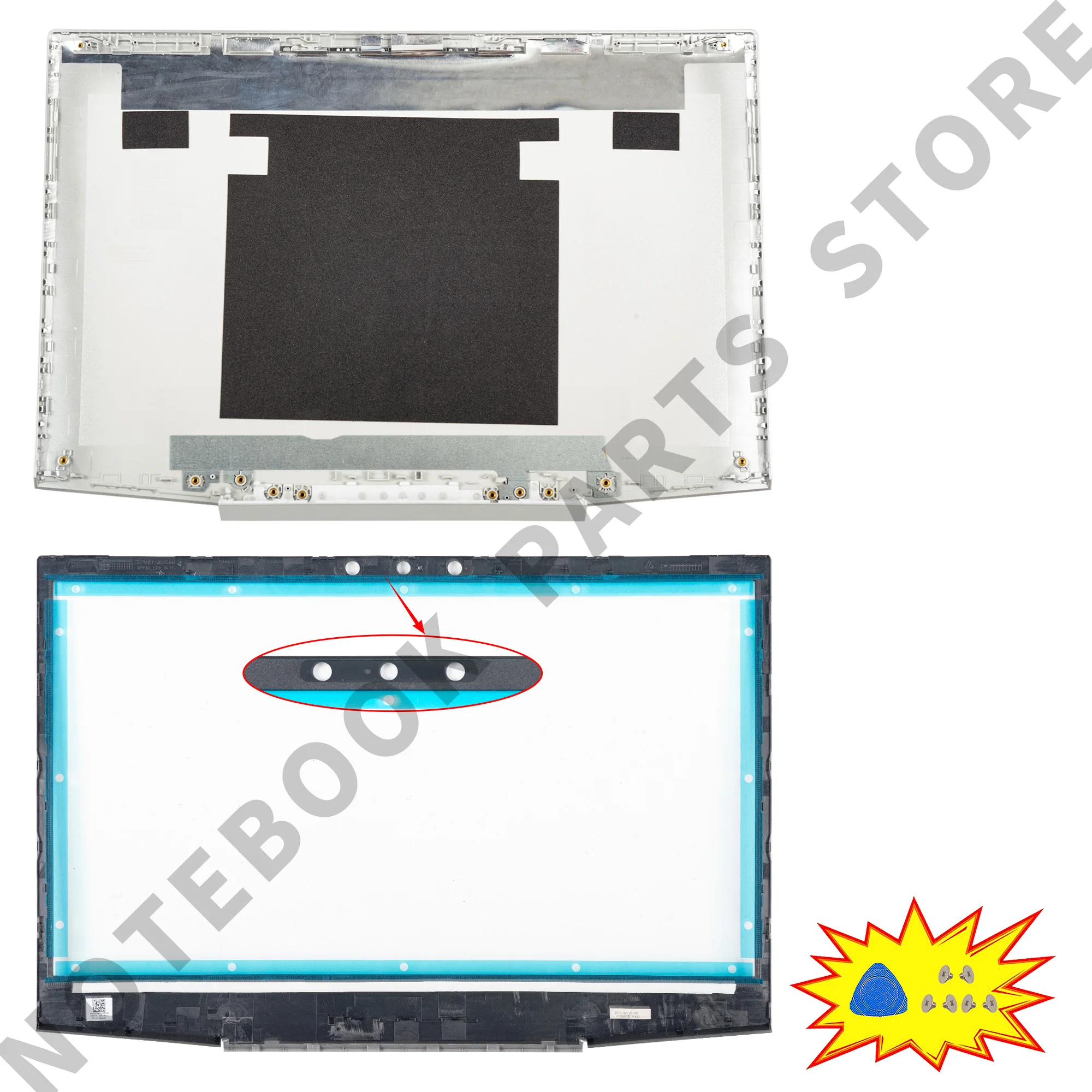 حافظة كمبيوتر لهاتف ZHAN 99 G1 ZBook 15v G5 TPN-C134 L25084-001 L31178-001 إطار الغطاء العلوي أجزاء بلاستيكية فضي/رمادي