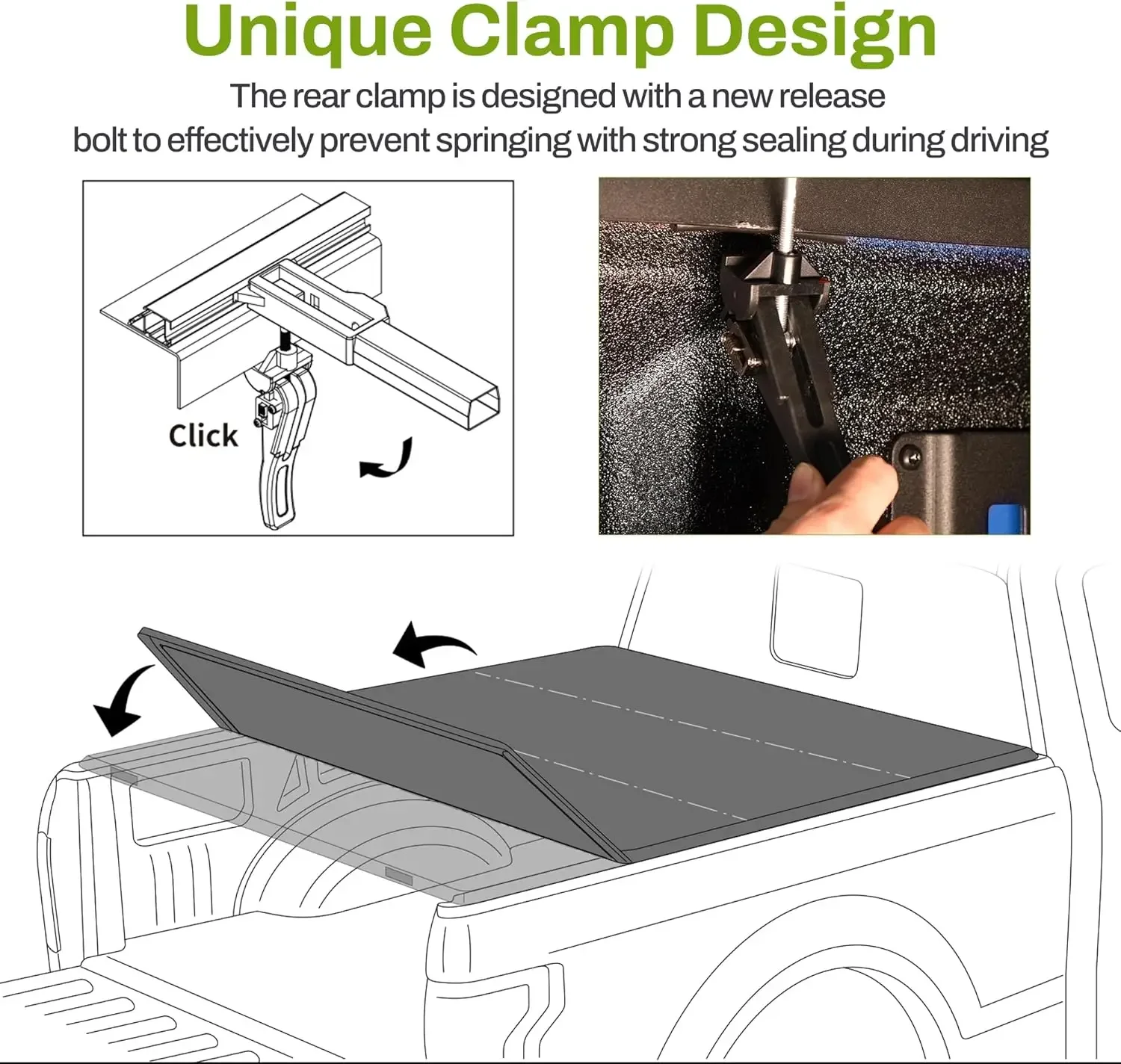 غطاء تونيو لسرير الشاحنة رباعي الطي ناعم متوافق مع 2019-2025 تشيفي سيلفرادو