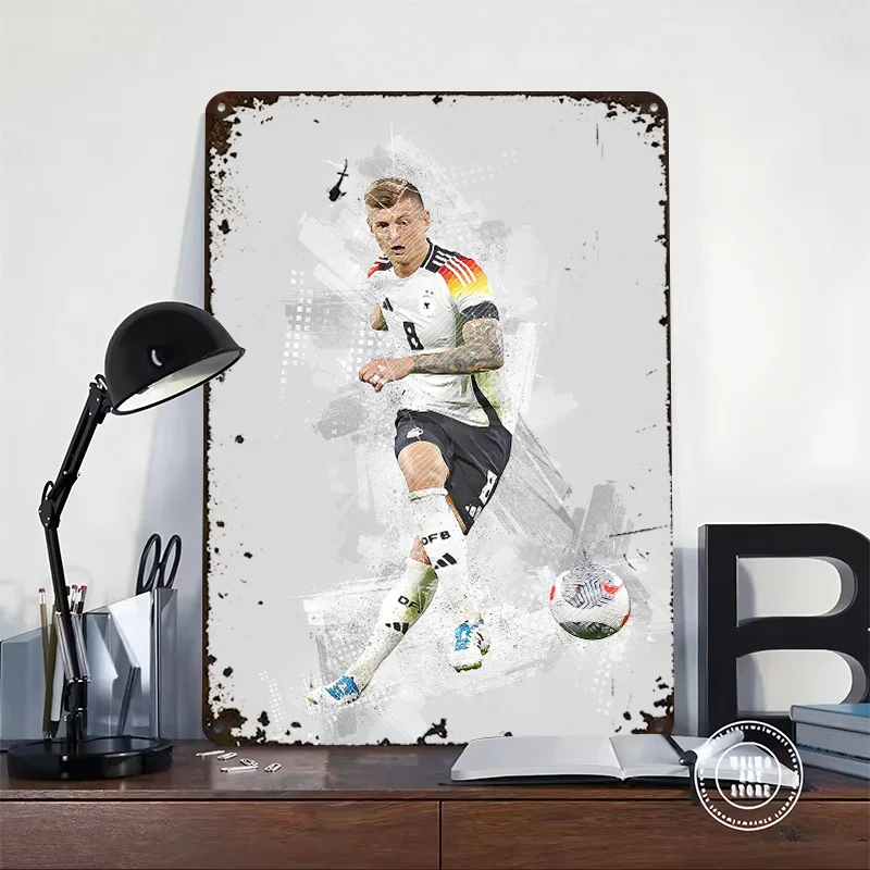 Toni Kroos Germany 3D Printed Texture Poster Personalized Wall Art Retro Metal Tin Signs for Interior Accessories Decor Room