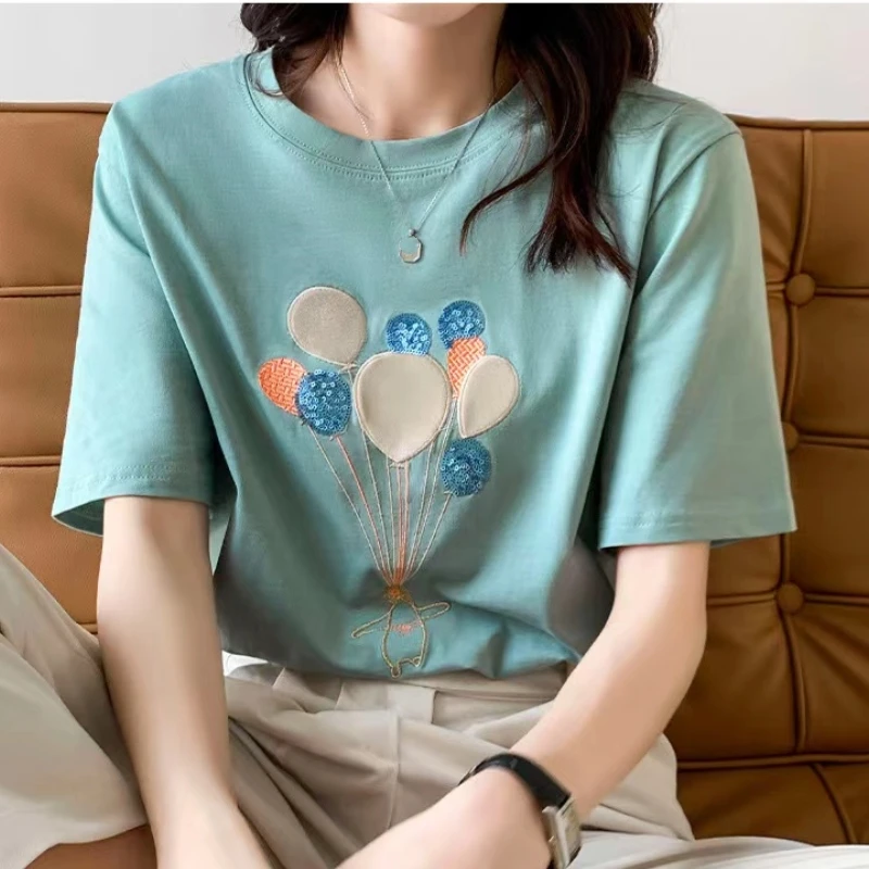 J030  graphic funny casual oversized t shirt summer short   T-shirts for Women