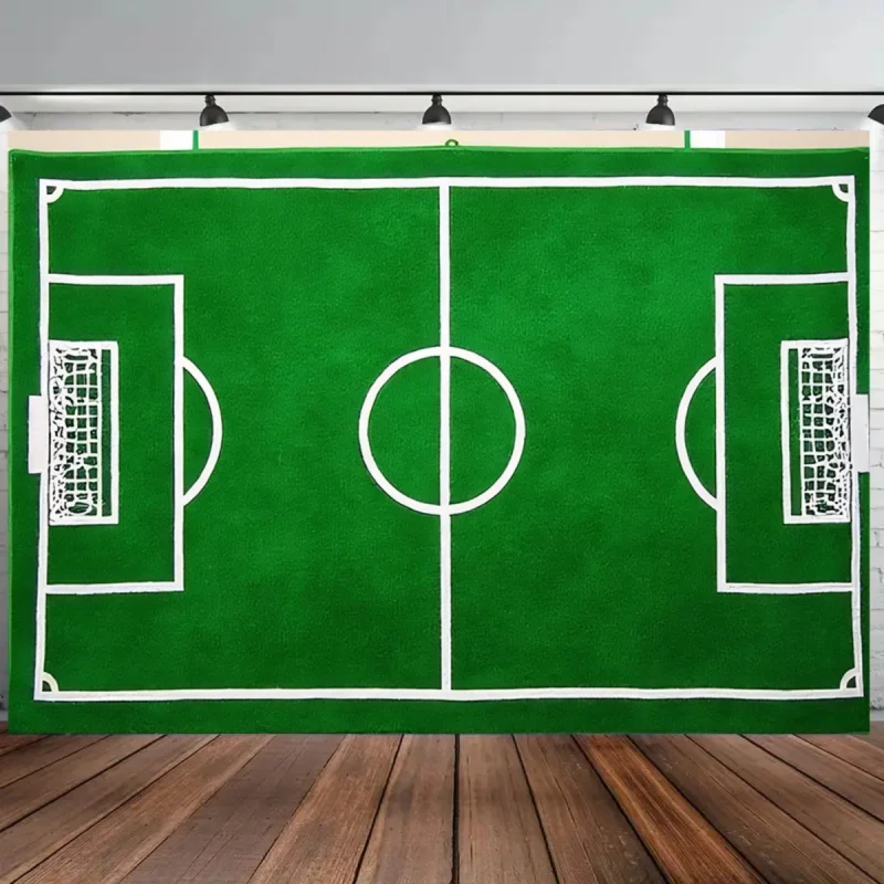 1 pièce, bannière plate 2D pour fond de scène de terrain de football, décoration de fond de scène pour fête, pour cabines photo, fournitures pour fêtes d'anniversaire et de célébration