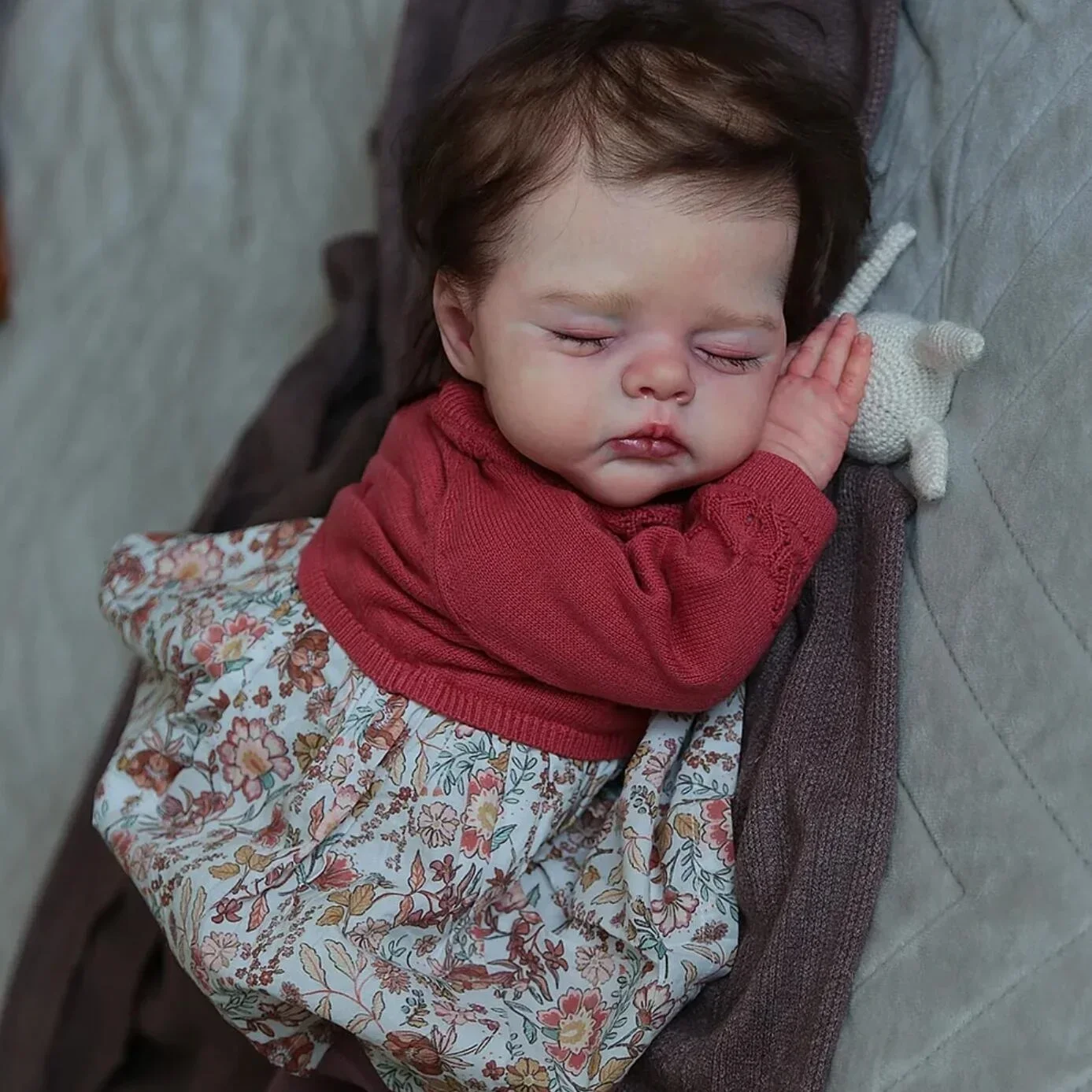 BZDOLL Cloth Body 48 CM Asleep Reborn Baby Bebe Doll Toy For Girl 19 INCH 3D Skin Doll Like Real Kid Play House Bedtime Toy