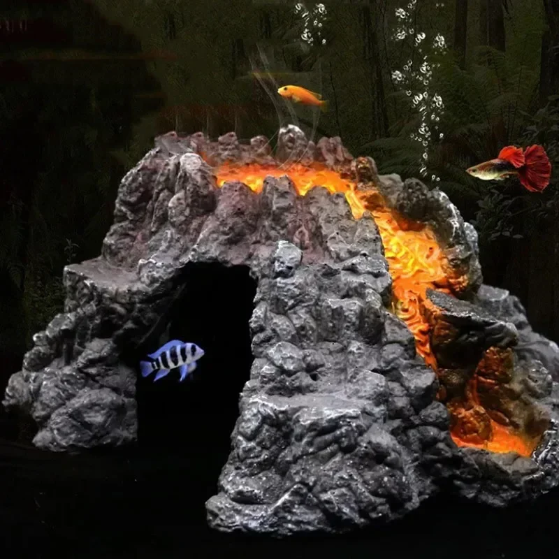 New Volcano Shape Aquarium Decor Oxygen Pump Fish Tank Ornament Aquarium Accessories Decoration FX5783