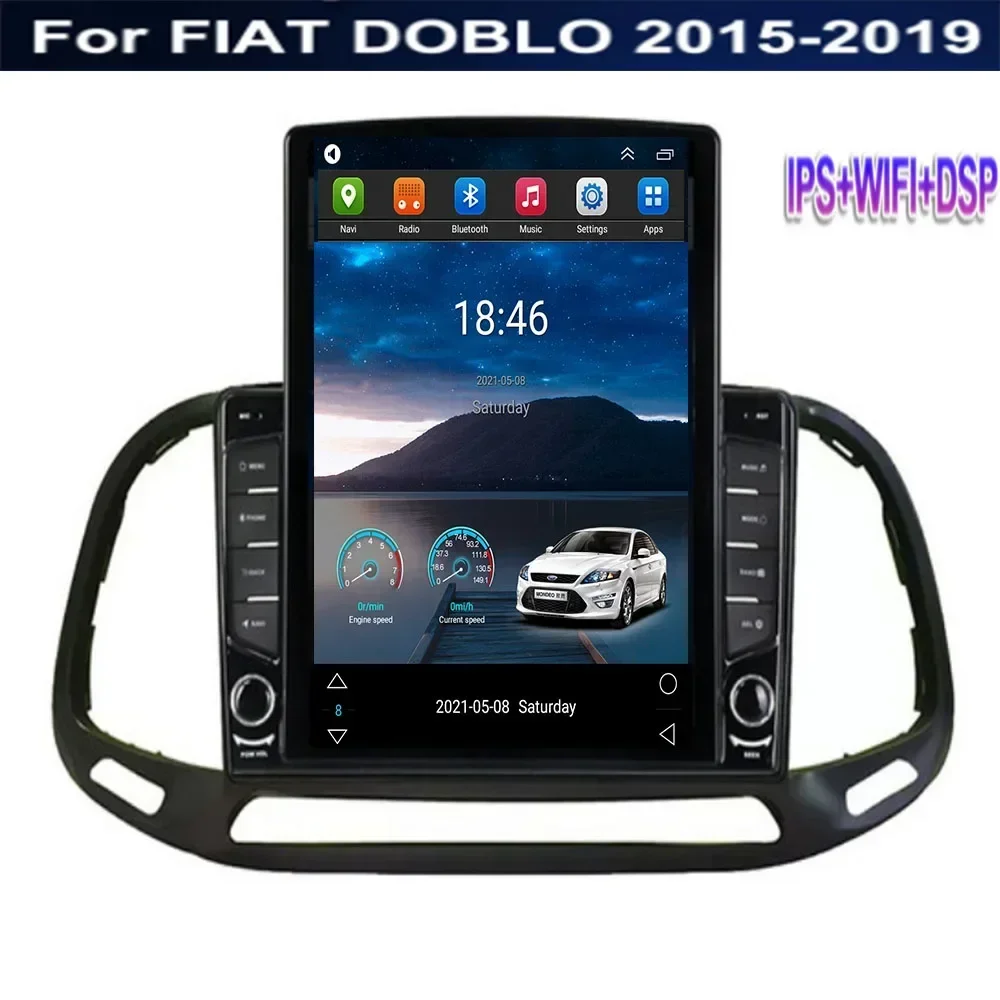 8G+128G Android 13 Carplay For FIAT Doblo 2015-2050 Tesla Style Car Radio Stereo 2 Din Carplay Multimedia Player GPS Navigation