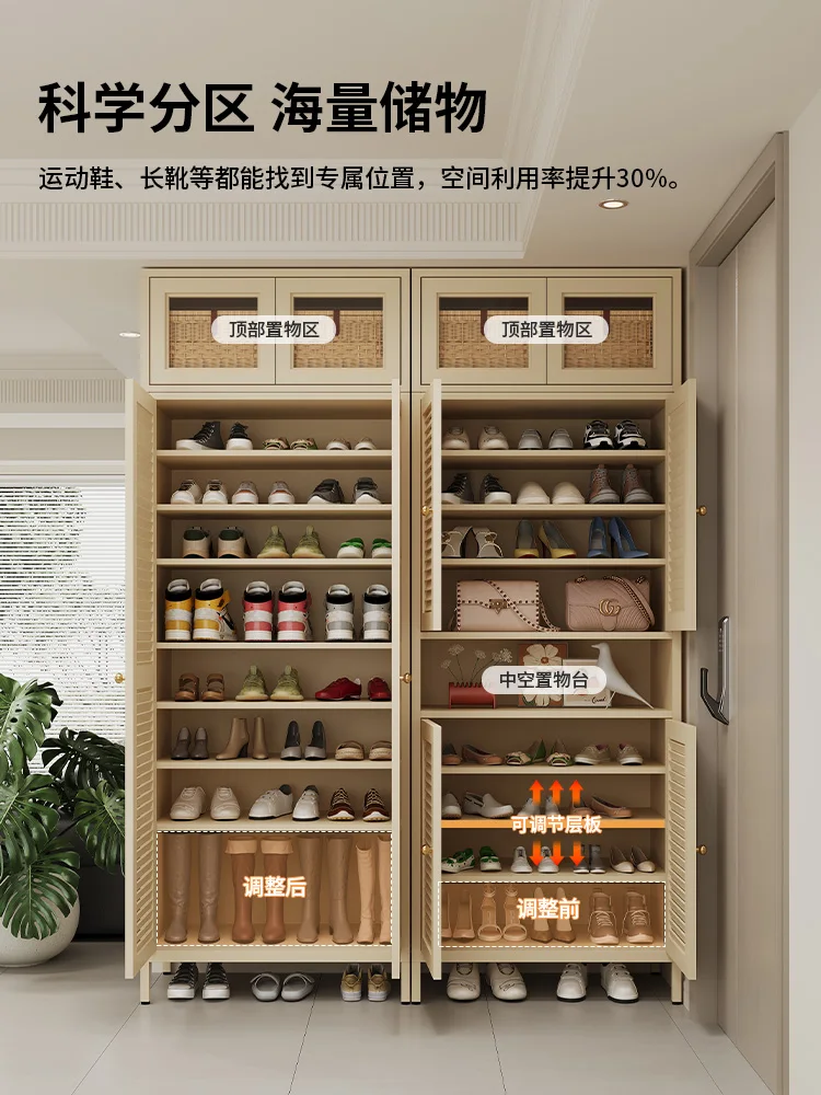 

Steel shoe cabinet large capacity multi-layer oversized storage locker medium antique entrance entrance locker new shoe rack