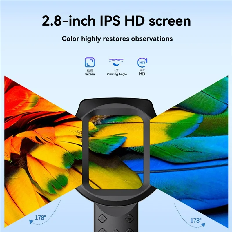 Microscópio eletrônico industrial B49C, tela IPS de 2,8 polegadas, lupa digital portátil, 2MP, luzes 15LED embutidas