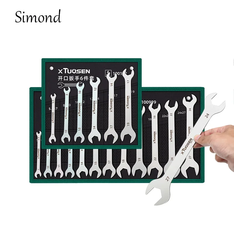 Ultra-thin Open End Wrench Set Combination Wrench Set Plum Wrenches Universal Spanner Dual-purpose Wrench Kit Car Repair Tool