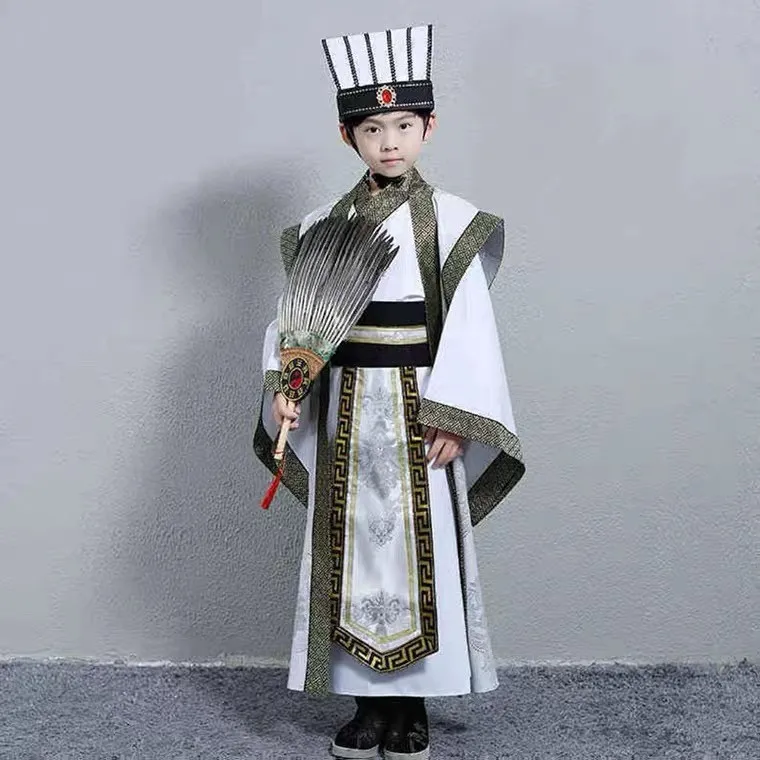 Chinese Retro Hanfu Children's Ancient Hanfu boys' Cao Cao Liu Bei Guan Yu Zhang Fei Zhuge Liang performance Costumes cosplay