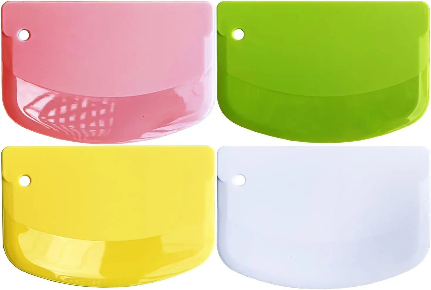 Dough Scraper Plastic Dough Cutter Bench Scraper Dough Bowl Spatula Multipurpose Food Scrappers Kitchen Tool for Dough, Pastry,