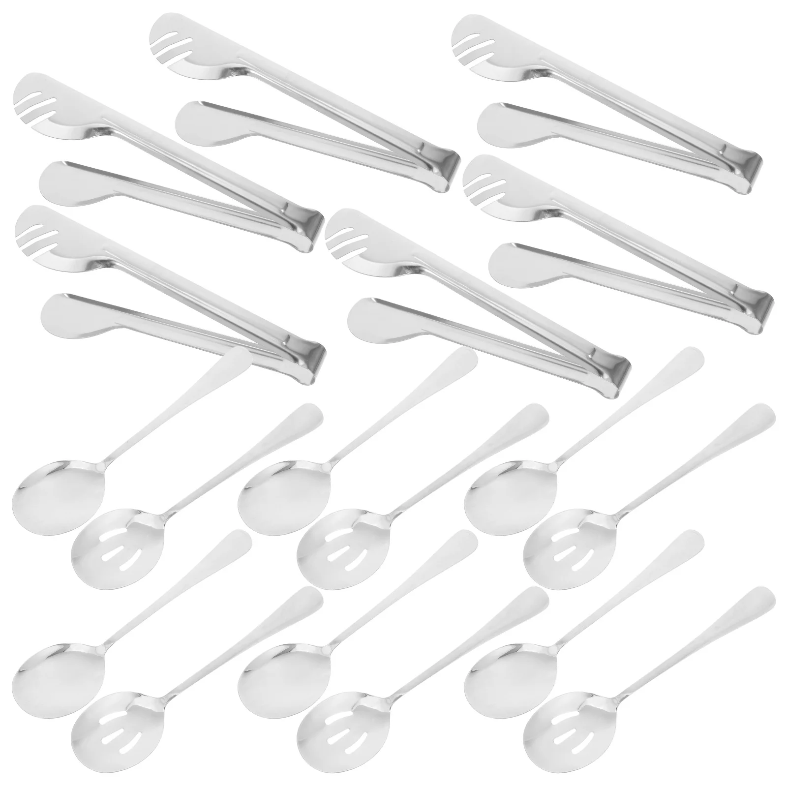 

18pcs Stainless Steel Cutlery Set Serving Spoons Buffet Utensils Kitchen Skimmer Server Easy Clean Nonstick
