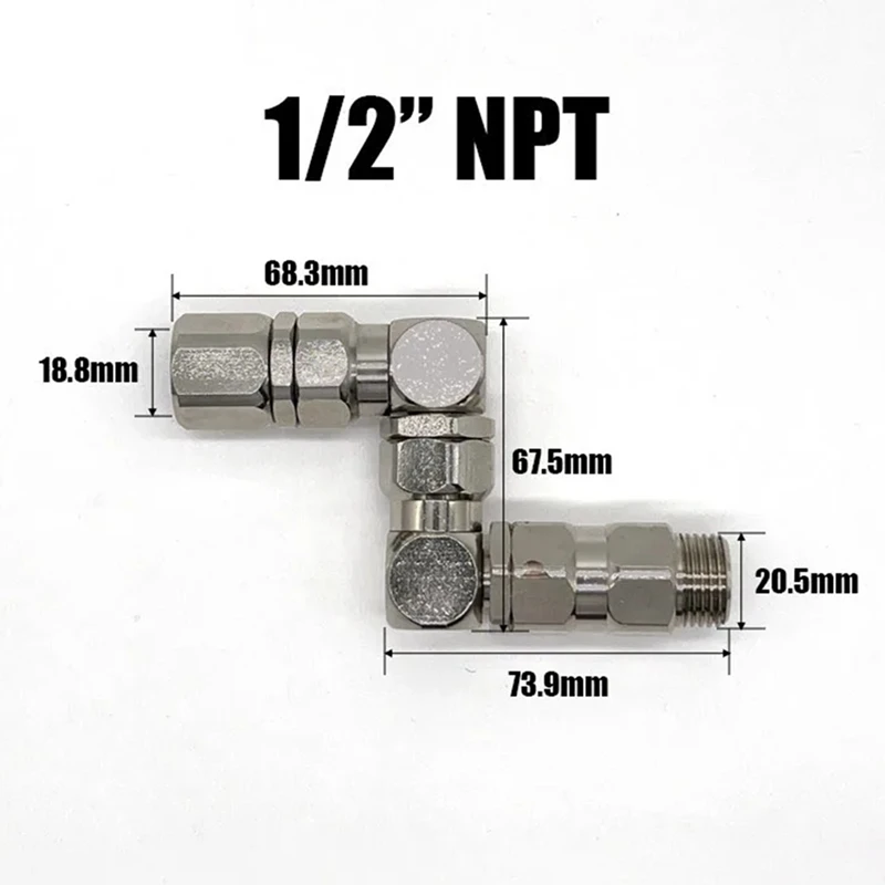 Paint Airless Sprayer Accessories Z-Type 360 Degree 1/2 To 1/2 Swivel Joint 202577 High Pressure Hose Spray Gun Hose