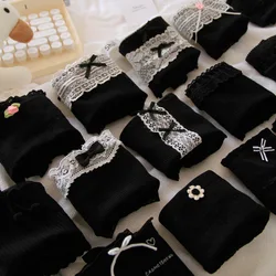 new girls underwear 6pc/lot cotton black middle waist  briefs young girl panties Teenagers wholesales students mix style