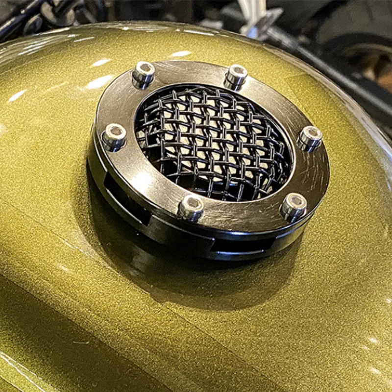 Motorcycle Fuel Gas Tank Cap Aluminum Alloy Gas Cap Mesh Cover Compatible For XL 883 1200 48 72 / Road King 1996-2022 Acesssorie