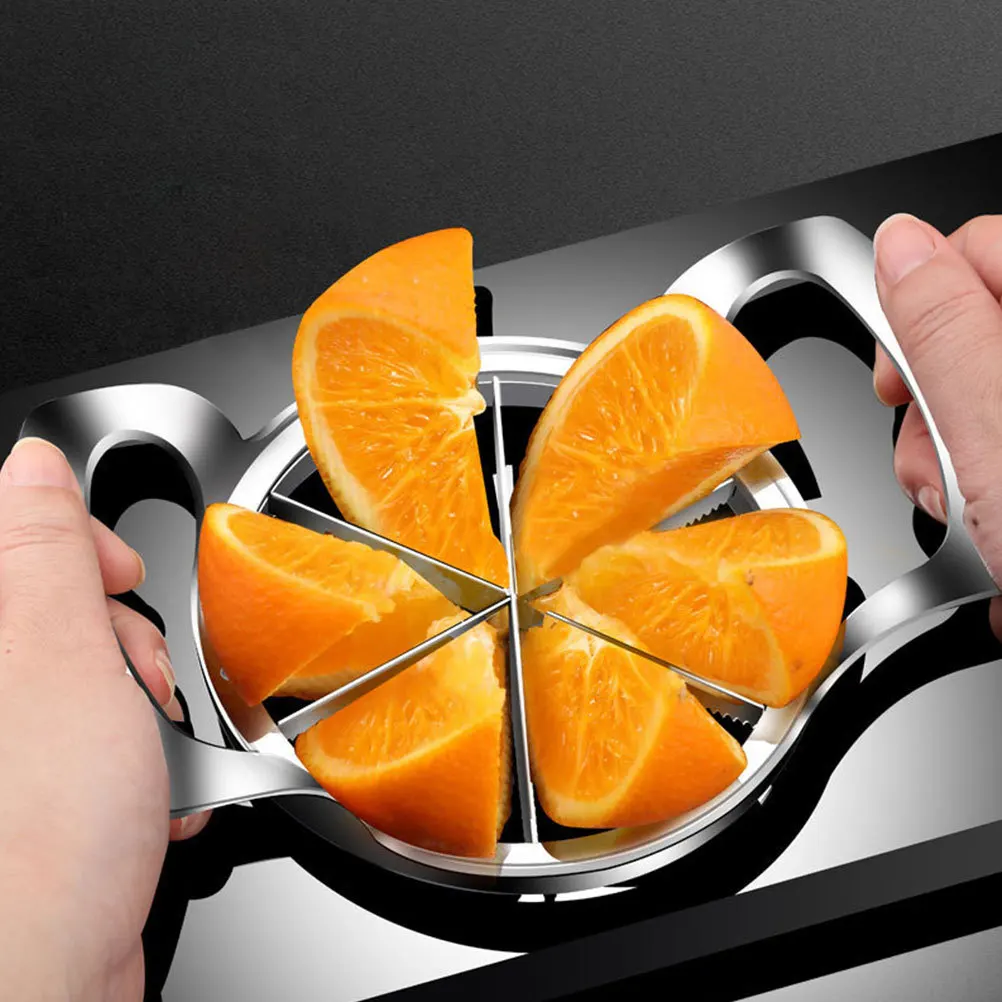 

Orange Slicer Stainless Steel Fruit Cutter Thickened Safety Design Ergonomic Kitchen Gadget Fruit Cutting Tool