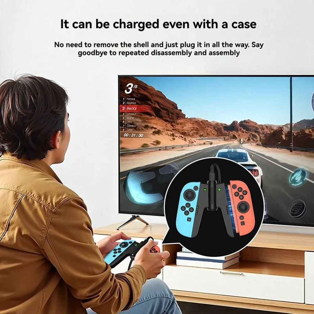 

Precision Fit Charging Grip For Switch 2 Game Console Charging Protection With Case On Charging Indicator Light