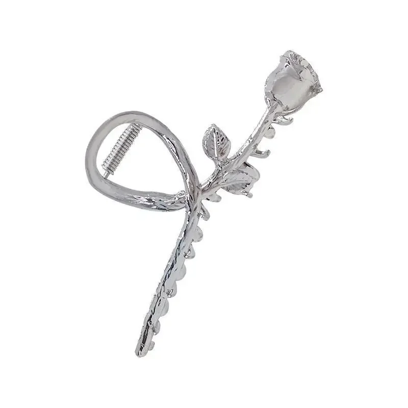 New Fashion Korean Hair Clip Elegant Rose Grab Clip Crab Clip Simple Women's Accessories 2024 New