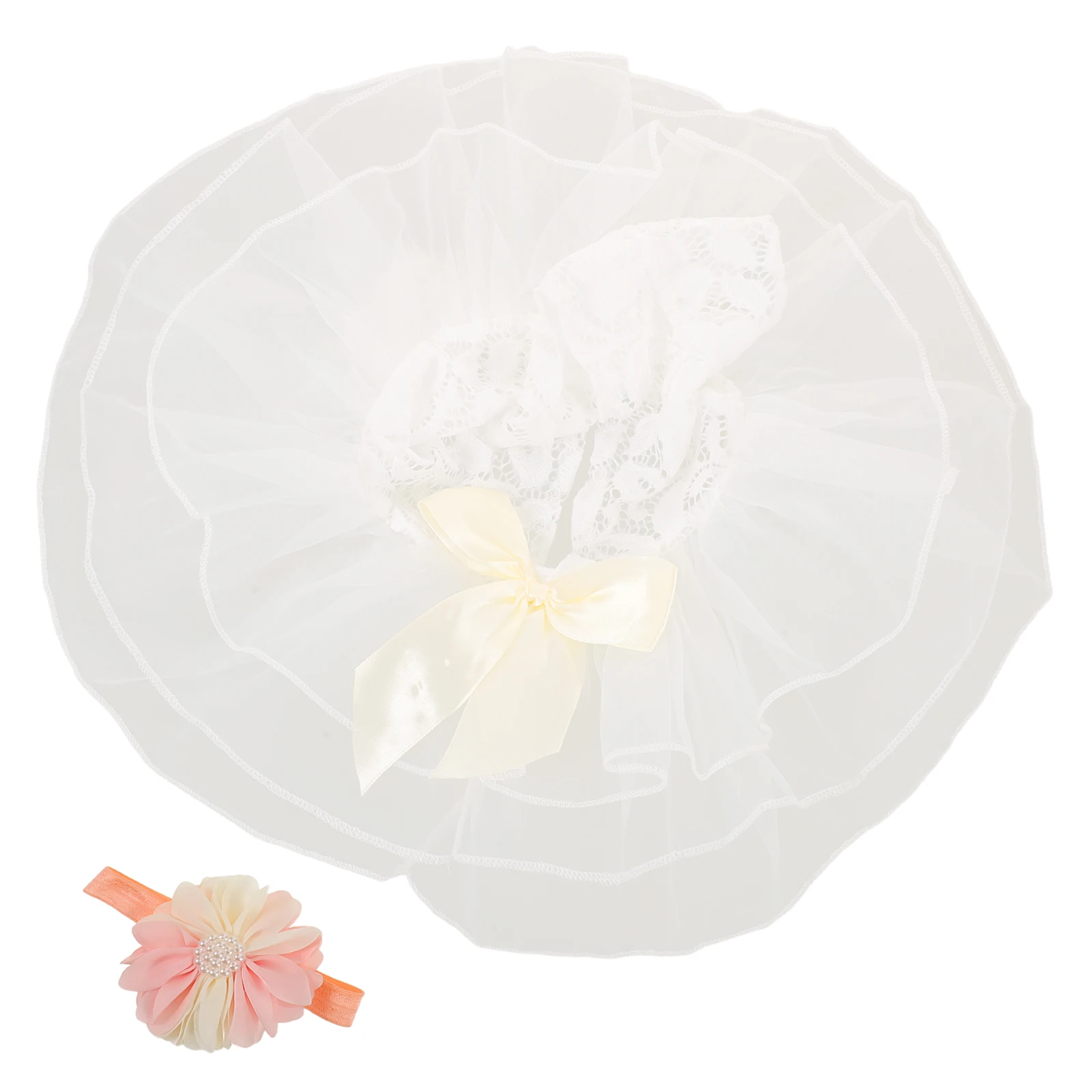 

1Set Newborn Baby Photography Dress Tulle Tutu Skirt Floral Headband Infant Photoshoot Newborn Skirt