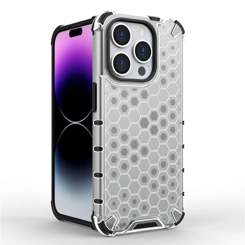For iPhone 15 Pro Case iPhone 15 Pro Max Cover Shockproof Honeycomb Hard PC Protection Bumper For iPhone 15 Plus 15 Pro Max