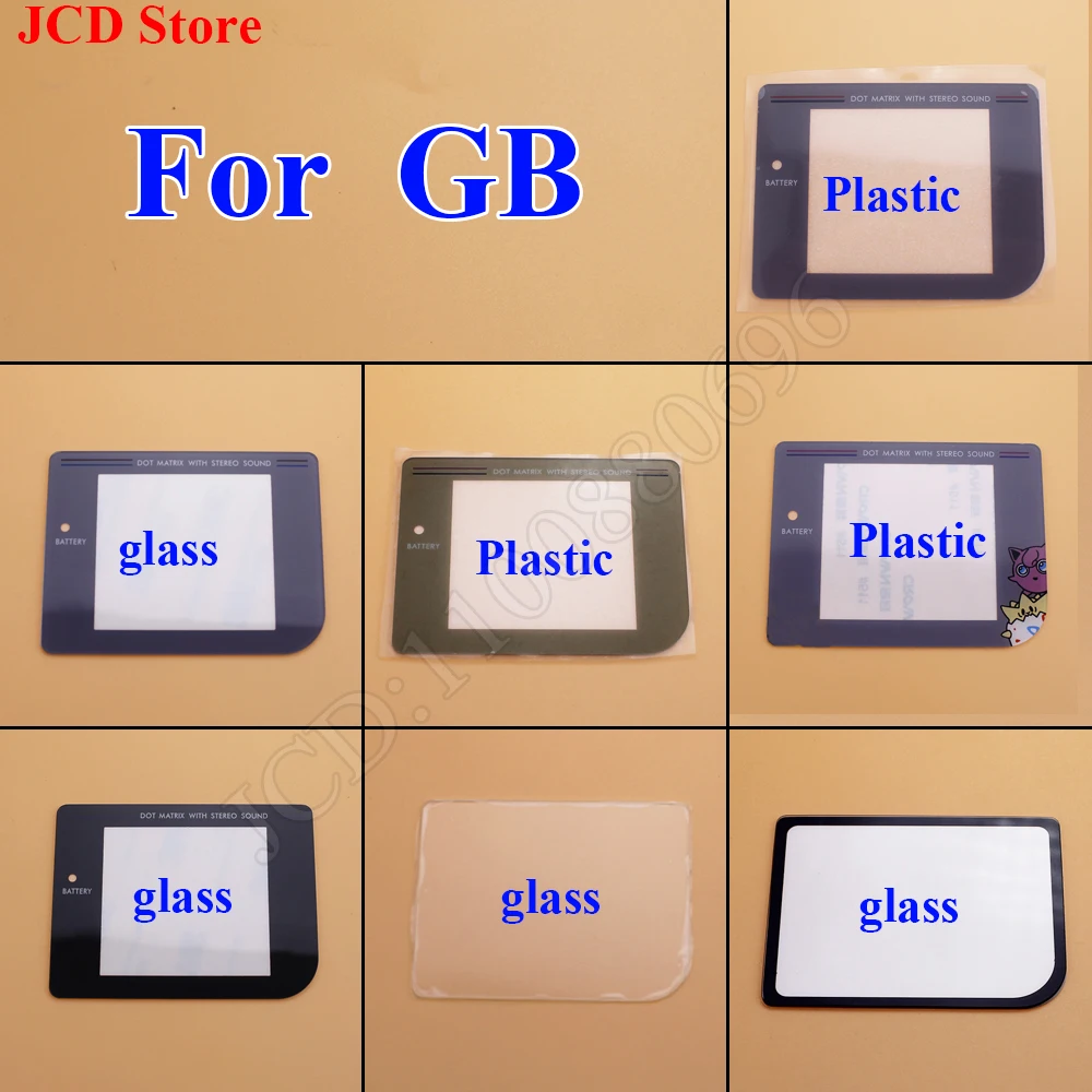 New glass Screen Lens for Zero DMG-001 for GB Glass Plastic with adhensive DMG-01 Lens Cover for GameBoy Plastic Lens