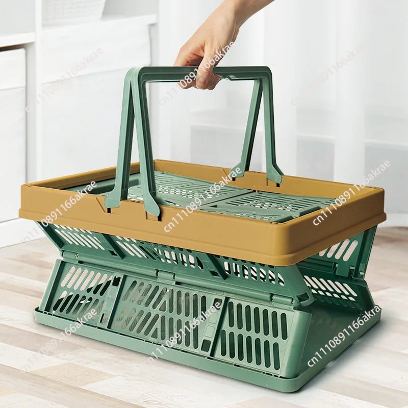 Foldable picnic basket ins supermarket shopping basket vegetable shopping basket large