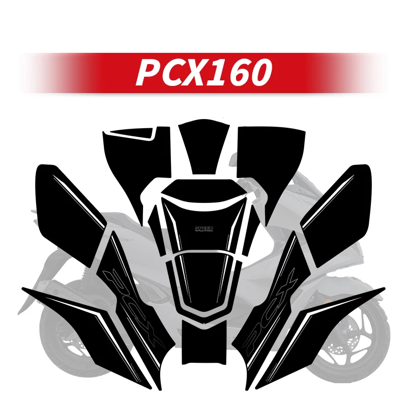 For HONDA PCX160 Motorcycle Fuel Tank Decoration Pad Kits Bike Abrasion Resistant Protection Stickers Colorful Decals