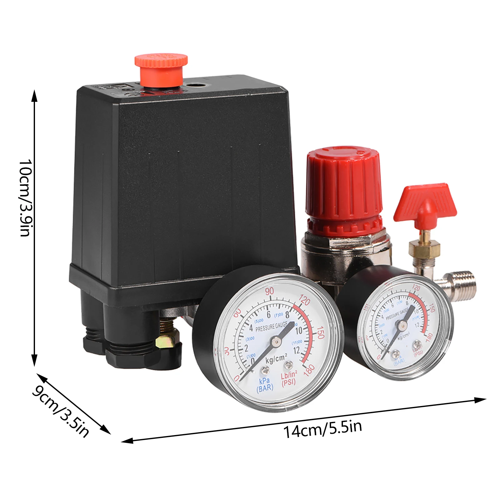 Air Compressor Valve Air Compressor Pressure Switch Small Air Compressor Pressure Switch Control Valve Regulator with Gauges