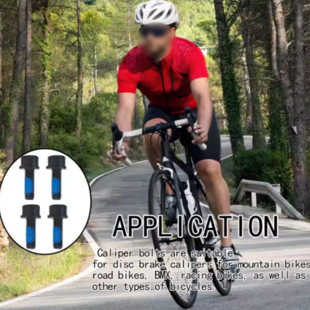 

4 шт. черных винтов M6x18 мм для велосипедных дисковых тормозов, железные крепежные винты, практичные аксессуары для замены наружных железных адаптеров