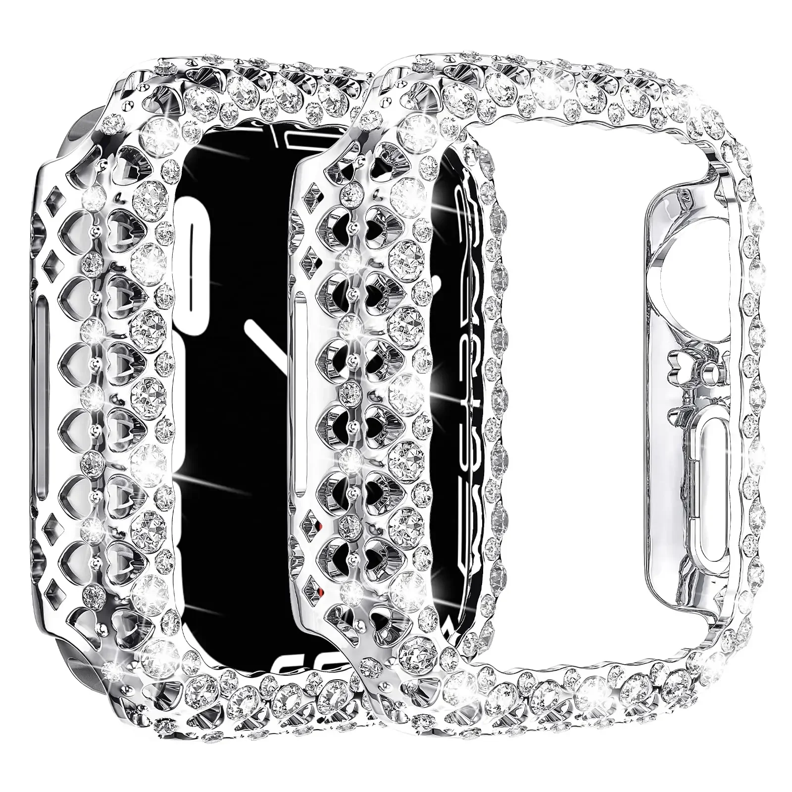 Bling Crystal Bumper Cover for Apple Watch Case 41mm 45mm Diamond PC Protective Hard PC Frame for IWatch Series 8 7 41mm 45 mm